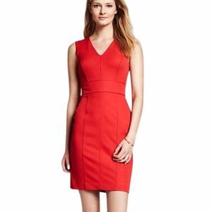 🧺Banana Republic | Sloan Piped Sheath Dress in Holly Berry | 4P